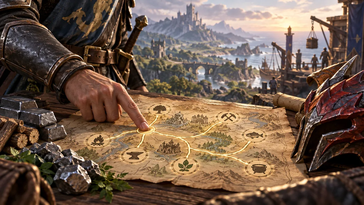 Editorial illustration: All RuneScape Dragonwilds Skills and How to Level Them in 1.0