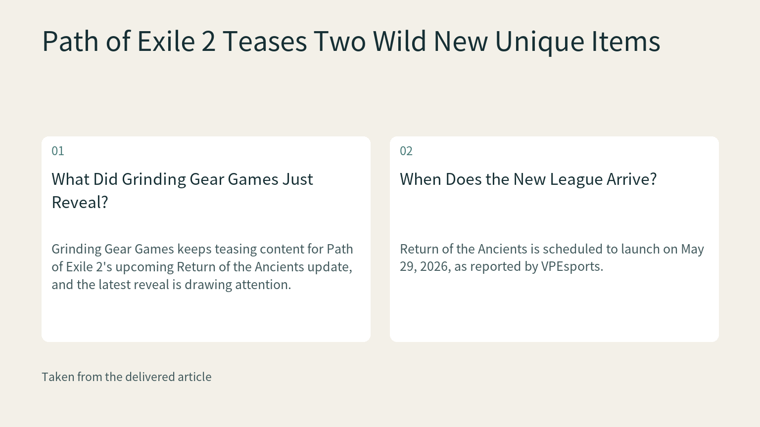 Visual explanation: Grinding Gear Games keeps teasing content for Path of Exile 2's upcoming Return of the Ancients update, and the latest reveal is drawing attention.