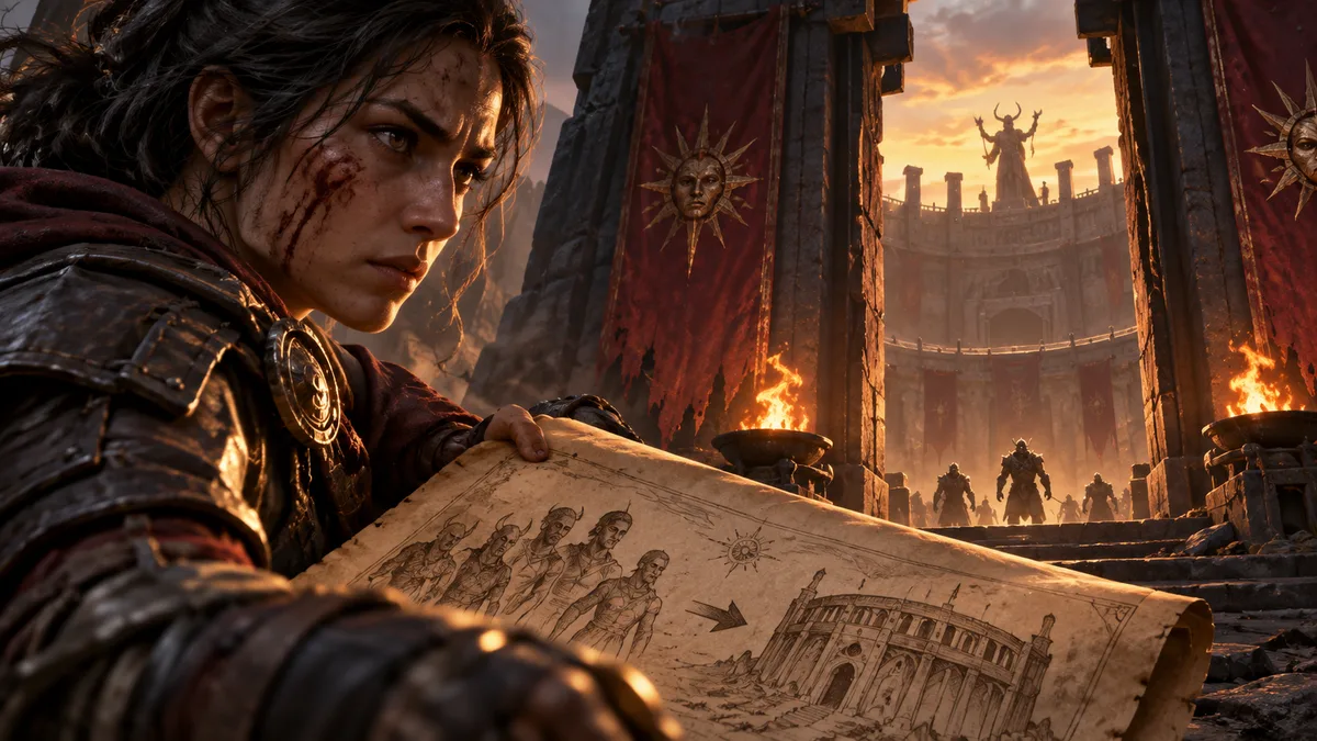 Editorial illustration: Path of Exile 2 Patch 0.5.5 Overhauls Trial of Chaos and Endgame Mapping