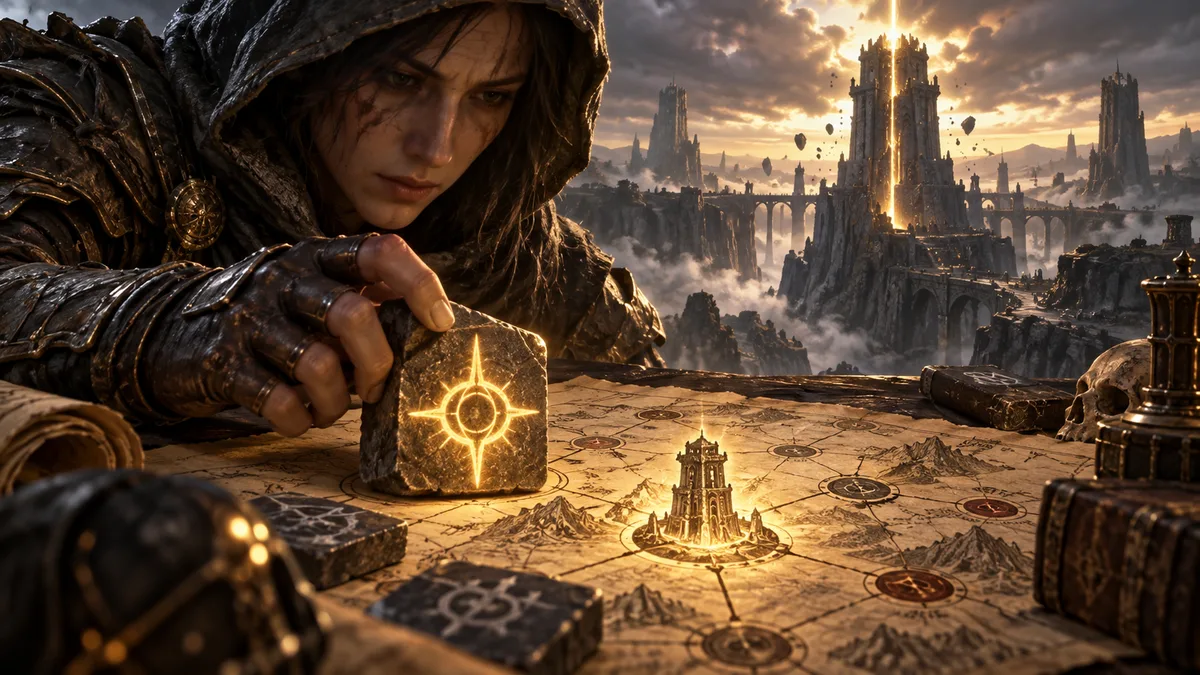 Editorial illustration: Path of Exile 2 Runes of Aldur League Start Guide