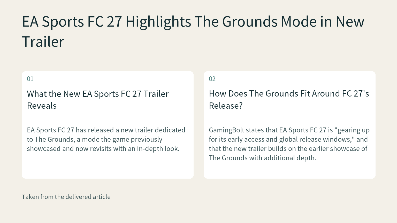 Visual explanation: EA Sports FC 27 has released a new trailer dedicated to The Grounds, a mode the game previously showcased and now revisits with an in-depth look.
