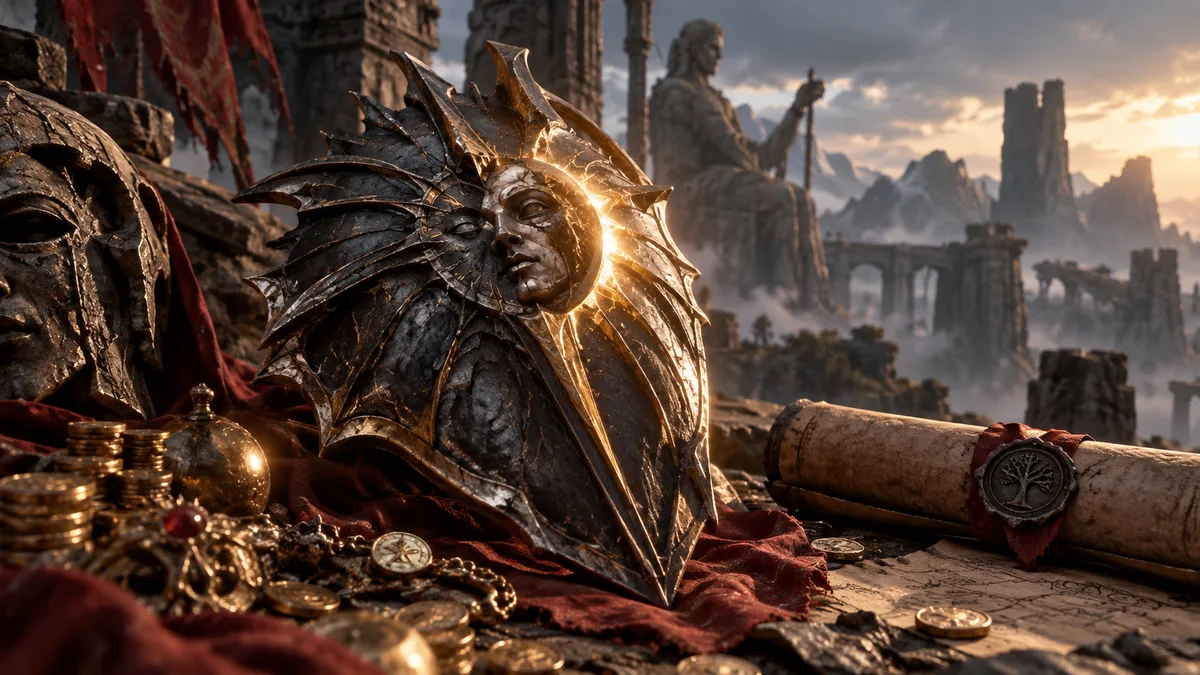 Editorial illustration: Path of Exile 2: Return of the Ancients Unveils Nightfall Shield and Redemption Grenade Launcher
