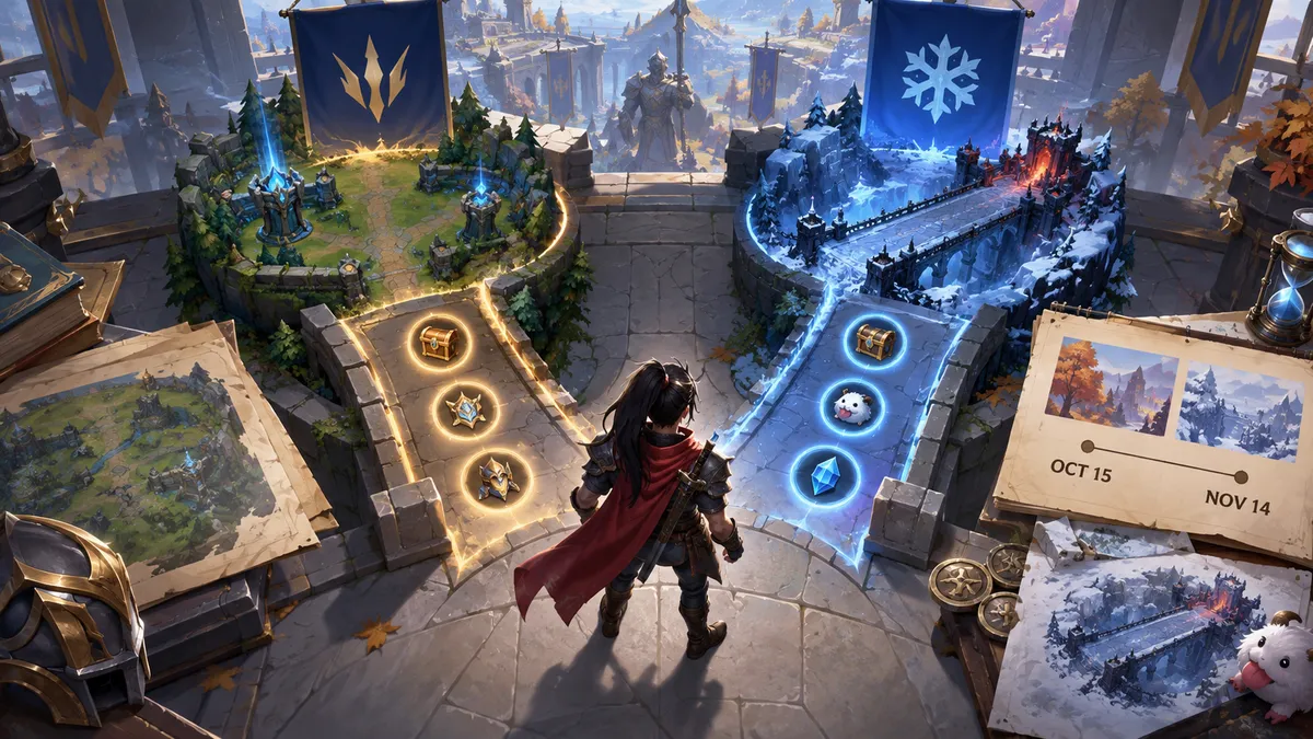 Illustration of the article section: League of Legends Patch 26.18 to 26.20 Player Guide: Classic, Ranked 5s, and Worlds Patch Navigation